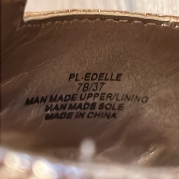 BCBGeneration Edelle Chunky Cork Wedges Platforms Rose Gold Size 7B - Picture 15 of 16